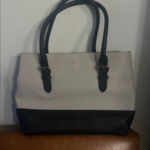 Kate Spade ♠️ Two-Tone Black and Cream Tote
